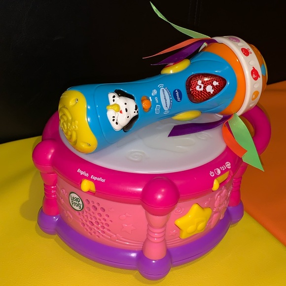 VTECH & LEAPFROG MUSIC TOY BUNDLE SET DRUM MICROPHONE MUSICAL LIGHTS TOYS PINK - Picture 2 of 15